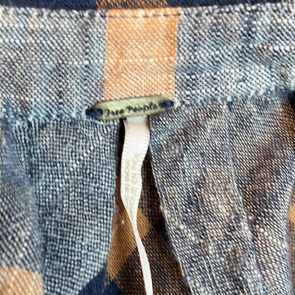 Free People plaid ruffled back boho blouse - Picture 7 of 7